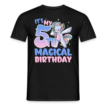 It's my 5th magical birthday - Men's T-Shirt - black - Front - AI Model Male 178 light (178cm)