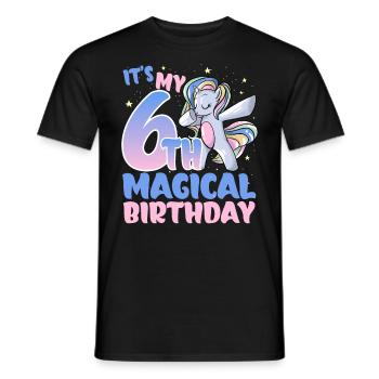 It's my 6th magical birthday - Men's T-Shirt - black - Front - AI Model Male 178 light (178cm)