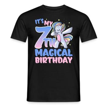 It's my 7th magical birthday - Men's T-Shirt - black - Front - AI Model Male 178 light (178cm)