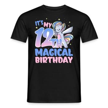It's my 12th magical birthday - Men's T-Shirt - black - Front - AI Model Male 178 light (178cm)