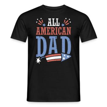 All American Dad July 4 Fireworks - Men's T-Shirt - black - Front - AI Model Male 178 light (178cm)