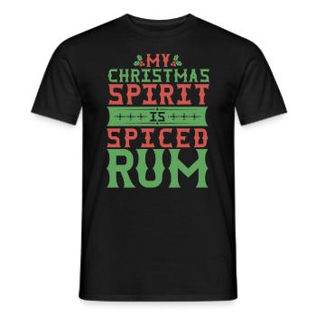 Christmas Spirit is Spiced Rum Funny Bar - Men's T-Shirt - black - Front - AI Model Male 178 light (178cm)