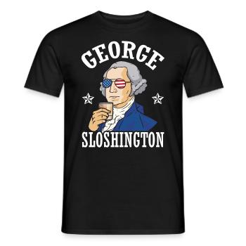 George Sloshington Drink 4. Juli - Männer T-Shirt - Schwarz - Vorne - AI Model Male 178 light (178cm)