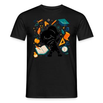 Silhouette Mädchen Erster Tag Der Schule Student - Männer T-Shirt - Schwarz - Vorne - AI Model Male 178 light (178cm)