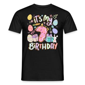 It's My 7 Birthday Easter Donut Holiday - Men's T-Shirt - black - Front - AI Model Male 178 light (178cm)