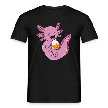 Axolotl Amateur de café Citrouille Spice Latte Axolotl - T-shirt homme - noir - Devant - AI Model Male 178 light (178cm)