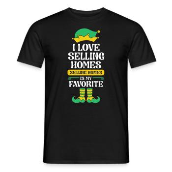 Agent immobilier Christmas Elf Team I Love - T-shirt homme - noir - Devant - AI Model Male 178 light (178cm)