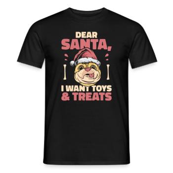 Lieber Weihnachtsmann Hund Mops Haustier - Männer T-Shirt - Schwarz - Vorne - AI Model Male 178 light (178cm)