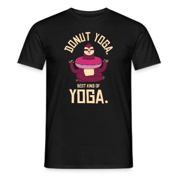 Donut Yoga Faultier Donut Faultier Liebhaber Yoga - Männer T-Shirt - Schwarz - Vorne - AI Model Male 178 light (178cm)