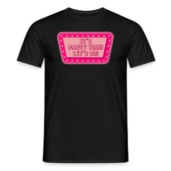 Party Time Retro Light Glowing Street Sign - T-shirt homme - noir - Devant - AI Model Male 178 light (178cm)