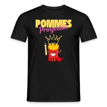 Pommes Prinzessin Fritten Kartoffel Spaß - Männer T-Shirt - Schwarz - Vorne - AI Model Male 178 light (178cm)