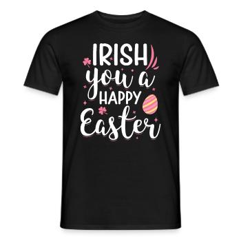 Irish You Happy Easter Holidays Pink Shamrock - Men's T-Shirt - black - Front - AI Model Male 178 light (178cm)