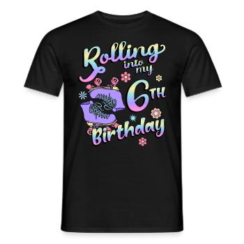 Rolling Into My 6th Birthday Quad Skater - Männer T-Shirt - Schwarz - Vorne - AI Model Male 178 light (178cm)