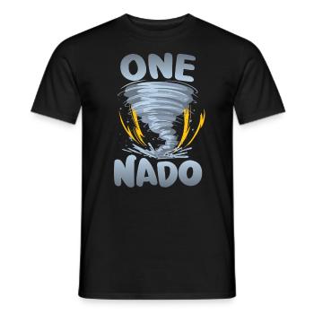 One-nado warning 1st birthday | Tornado - Men's T-Shirt - black - Front - AI Model Male 178 light (178cm)