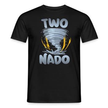Zwei-nado warning 2nd birthday | Tornado - Men's T-Shirt - black - Front - AI Model Male 178 light (178cm)