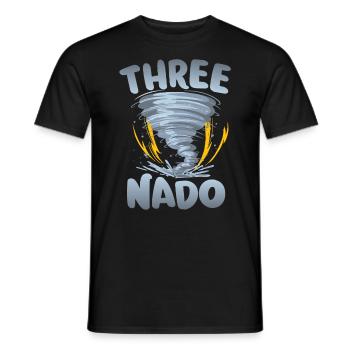Three Cyclone Warning 3rd birthday | Tornado - Men's T-Shirt - black - Front - AI Model Male 178 light (178cm)