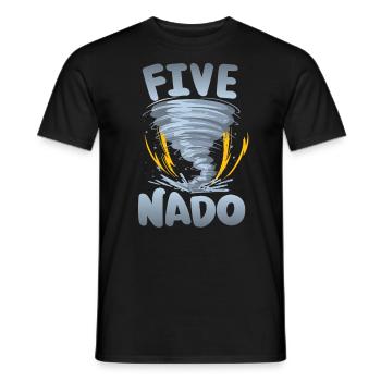 Five-nado Warning 4th birthday | Tornado - Men's T-Shirt - black - Front - AI Model Male 178 light (178cm)