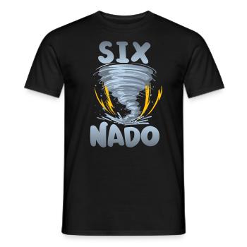 Six-nado Warning 5th birthday | Tornado - Men's T-Shirt - black - Front - AI Model Male 178 light (178cm)