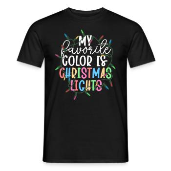 Meine Lieblingsfarbe ist Weihnachtsbeleuchtung Weihnachten - Männer T-Shirt - Schwarz - Vorne - AI Model Male 178 light (178cm)