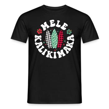 Mele Kalikimaka Christmas In Hawaii Hawaiian - Men's T-Shirt - black - Front - AI Model Male 178 light (178cm)