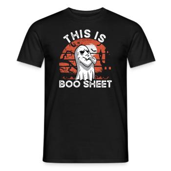 Dies ist Boo Blatt Ghost Halloween Boo Sheet - Männer T-Shirt - Schwarz - Vorne - AI Model Male 178 light (178cm)