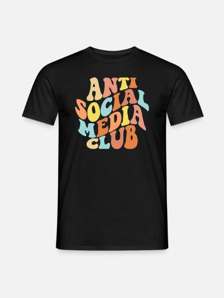 Anti Social Media Club Retro Anti Social Media - Männer T-Shirt - Schwarz