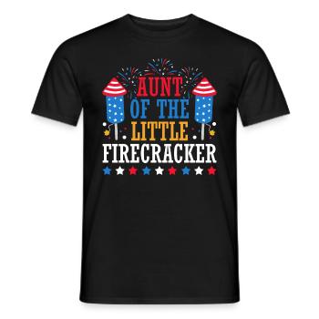 Aunt of the Little Firecracker July 4 - Men's T-Shirt - black - Front - AI Model Male 178 light (178cm)