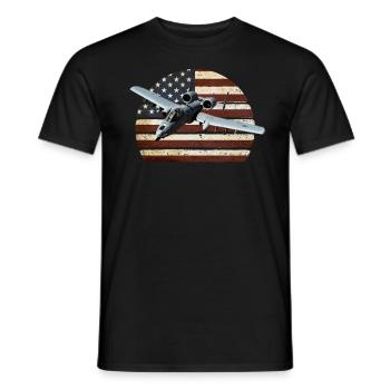 A-10 Warthog Flugzeug American Flag Thunderbird - Männer T-Shirt - Schwarz - Vorne - AI Model Male 178 light (178cm)