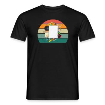 Ecoles, enseignants enseignants élèves, élèves classe - T-shirt homme - noir - Devant - AI Model Male 178 light (178cm)