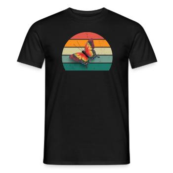 Papillon Chenille Chenilles Cocoon Mouche Floraison - T-shirt homme - noir - Devant - AI Model Male 178 light (178cm)
