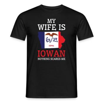Nothing Scares Me Iowan Wife Iowa - Men's T-Shirt - black - Front - AI Model Male 178 light (178cm)