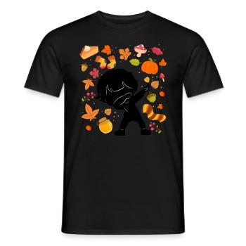Silhouette Jeune Automne Maple Citrouille Automne - T-shirt homme - noir - Devant - AI Model Male 178 light (178cm)