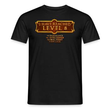 Ich Habe Die Stufe 8 Erreicht Rpg Online Gaming - Männer T-Shirt - Schwarz - Vorne - AI Model Male 178 light (178cm)