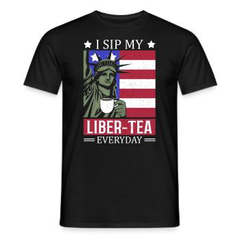 Ich Trinke Meinen Liber-tee Jeden Tag Am 4. Juli, - Männer T-Shirt - Schwarz - Vorne - AI Model Male 178 light (178cm)