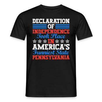 Déclaration d’indépendance en Pennsylvanie 4 juillet - T-shirt homme - noir - Devant - AI Model Male 178 light (178cm)