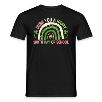 Irish You A Happy 100th Day Of School Green - Men's T-Shirt - black - Front - AI Model Male 178 light (178cm)