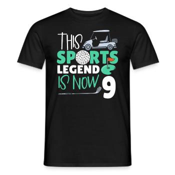 Diese Sportlegende Ist Jetzt 9, Golfspiel 9. - Männer T-Shirt - Schwarz - Vorne - AI Model Male 178 light (178cm)