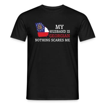 Rien ne me fait peur mari géorgien - T-shirt homme - noir - Devant - AI Model Male 178 light (178cm)