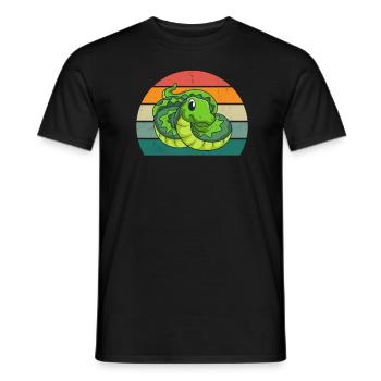 Snake Boa Reptiles Strangling Snake Venomous Snake - Men's T-Shirt - black - Front - AI Model Male 178 light (178cm)