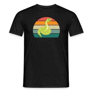 Snake Boa Reptiles Strangling Snake Venomous Snake - Men's T-Shirt - black - Front - AI Model Male 178 light (178cm)