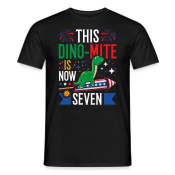 Ce dinomite est maintenant de cinq dinosaures 4 juillet - T-shirt homme - noir - Devant - AI Model Male 178 light (178cm)