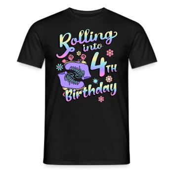 Rolling Into 4. Geburtstag Quad Skater - Männer T-Shirt - Schwarz - Vorne - AI Model Male 178 light (178cm)
