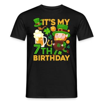 Es Ist Mein 7. Geburtstag Kinderferien St. - Männer T-Shirt - Schwarz - Vorne - AI Model Male 178 light (178cm)