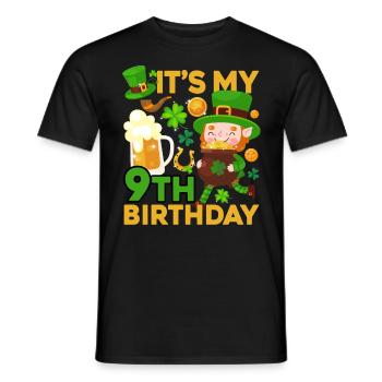 Es Ist Mein 9. Geburtstag Kinderferien St. - Männer T-Shirt - Schwarz - Vorne - AI Model Male 178 light (178cm)