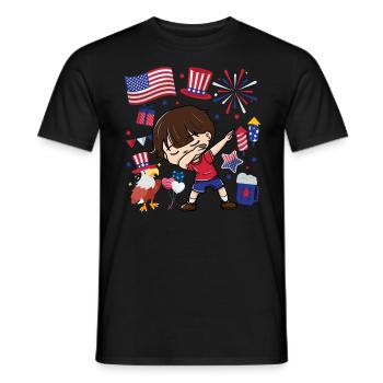 Dabbing Boy 4. Juli Unabhängigkeitstag - Männer T-Shirt - Schwarz - Vorne - AI Model Male 178 light (178cm)