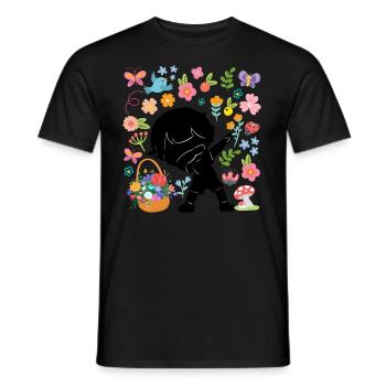 Silhouette Dabbing Boy Hippie Bouquet Spring - Men's T-Shirt - black - Front - AI Model Male 178 light (178cm)
