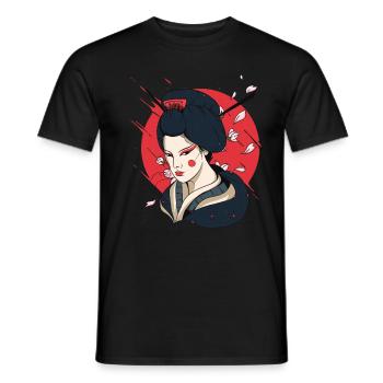 Nippon Sun Sakura Tokyo Japan Japanische Geisha - Männer T-Shirt - Schwarz - Vorne - AI Model Male 178 light (178cm)
