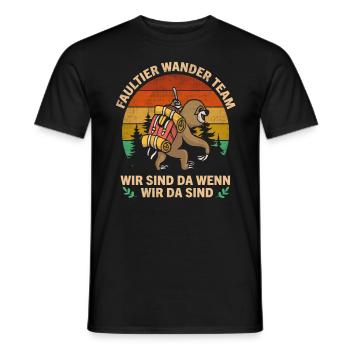 Wandern Faultier Wander Team Sloth Hiking Berge - Männer T-Shirt - Schwarz - Vorne - AI Model Male 178 light (178cm)