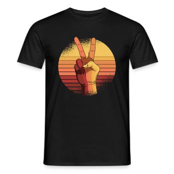 Peace Sign Vintage Peace Lover Positivity Retro - Men's T-Shirt - black - Front - AI Model Male 178 light (178cm)