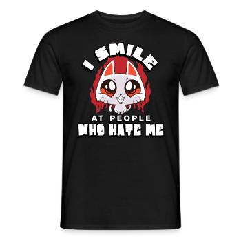 Ich Lächle Leute An, Die Mich Hassen | - Männer T-Shirt - Schwarz - Vorne - AI Model Male 178 light (178cm)